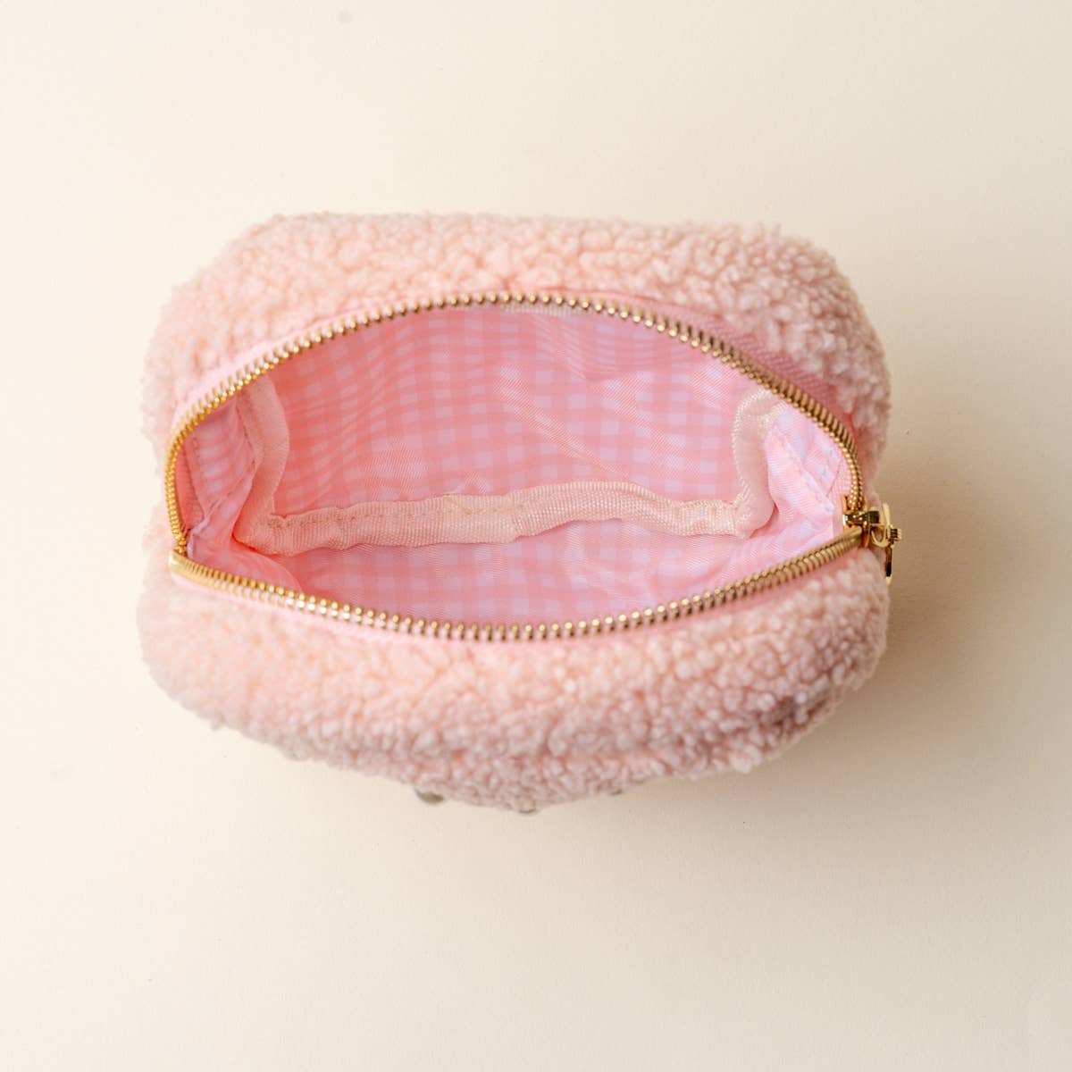 Teddy Pouch–Square Pearl Blush