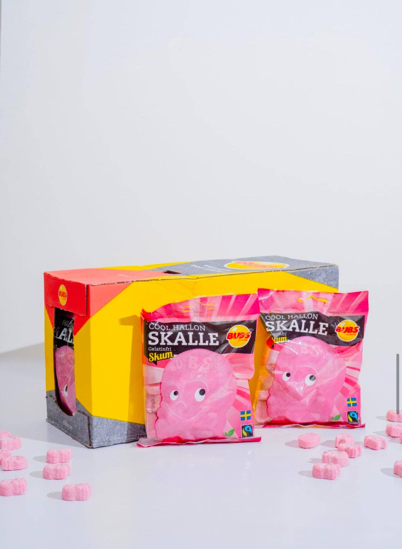 Swedish Candy Bubs Cool Rapsberry Foam Skulls