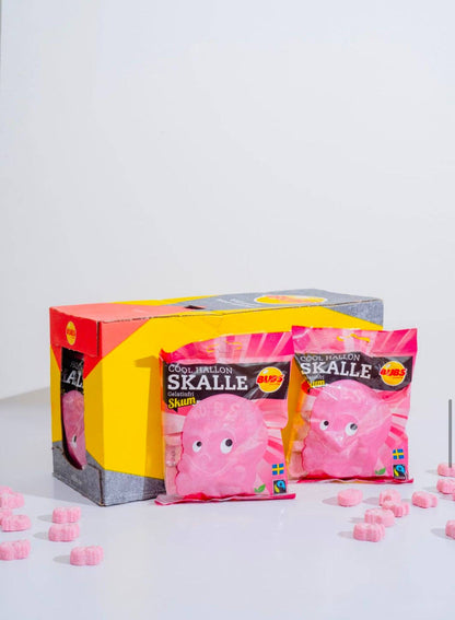 Swedish Candy Bubs Cool Rapsberry Foam Skulls