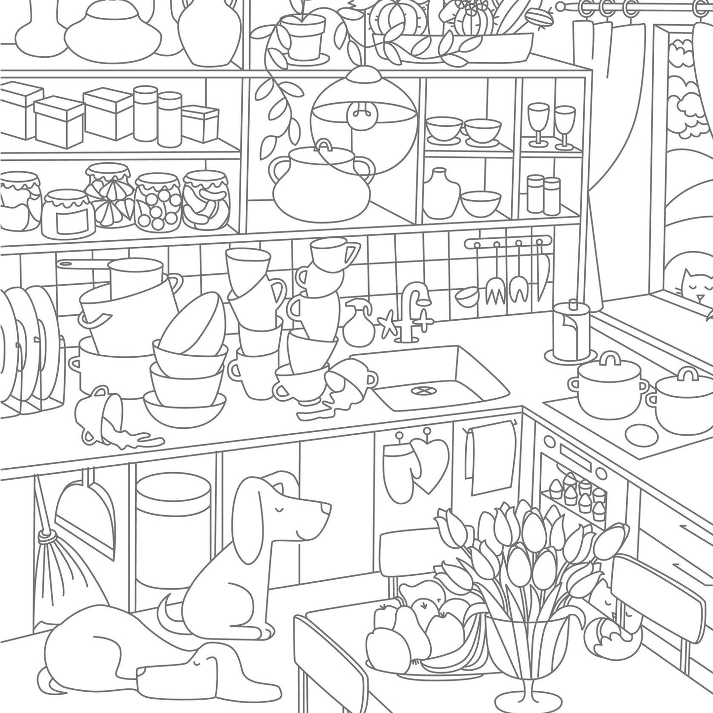 The Super-Cute Cozy Home Coloring Book