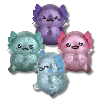 Axolotl Glitter Squishy Sticky Fidget Kids Toys- Assorted