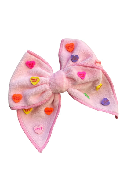 Velvet Hair Bow - Cupid's Crush