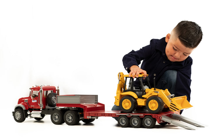 Mack Granite Truck with Low Loader and JCB 4CX Backhoe Loader