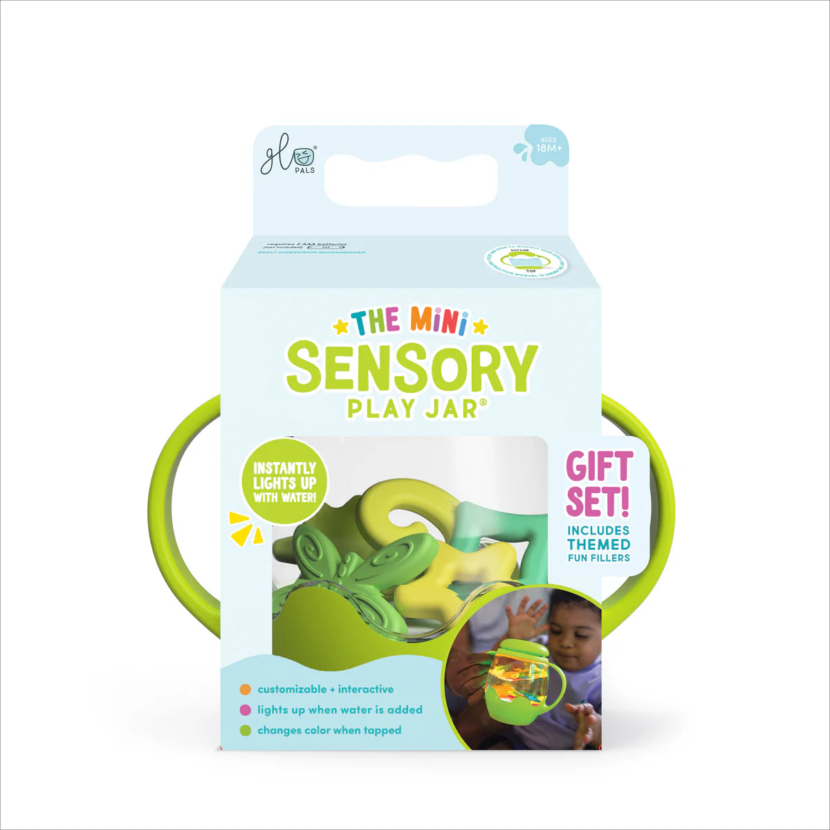 Glo Pals  MINI Green Sensory Jar