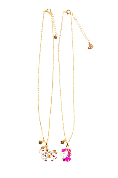 Bejewelled Unicorns Tear and Share Necklace