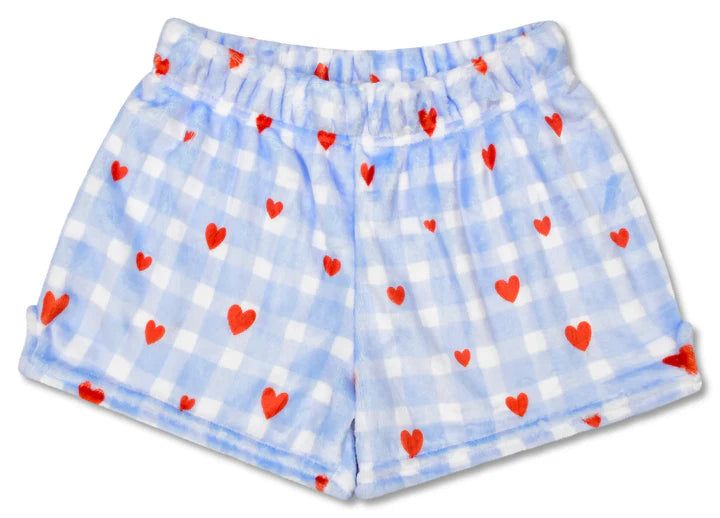 Gingham Hearts Plush Shorts Medium