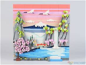 LEGO Japanese Cherry Blossom Landscape
