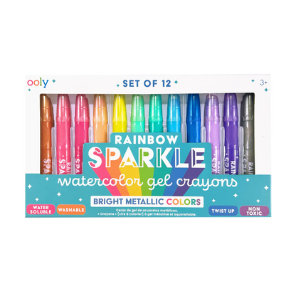 Rainbow Sparkle Metallic Gel Crayons