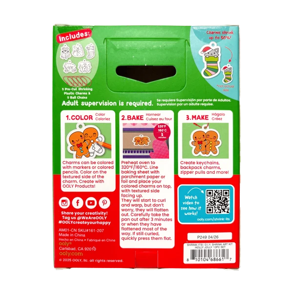 Mini Shrink its Shrink Art Kit Holly Jolly