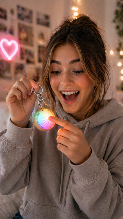 Fun Doh Dumpling Light-Up Click Fidget Keychain - 12/Display