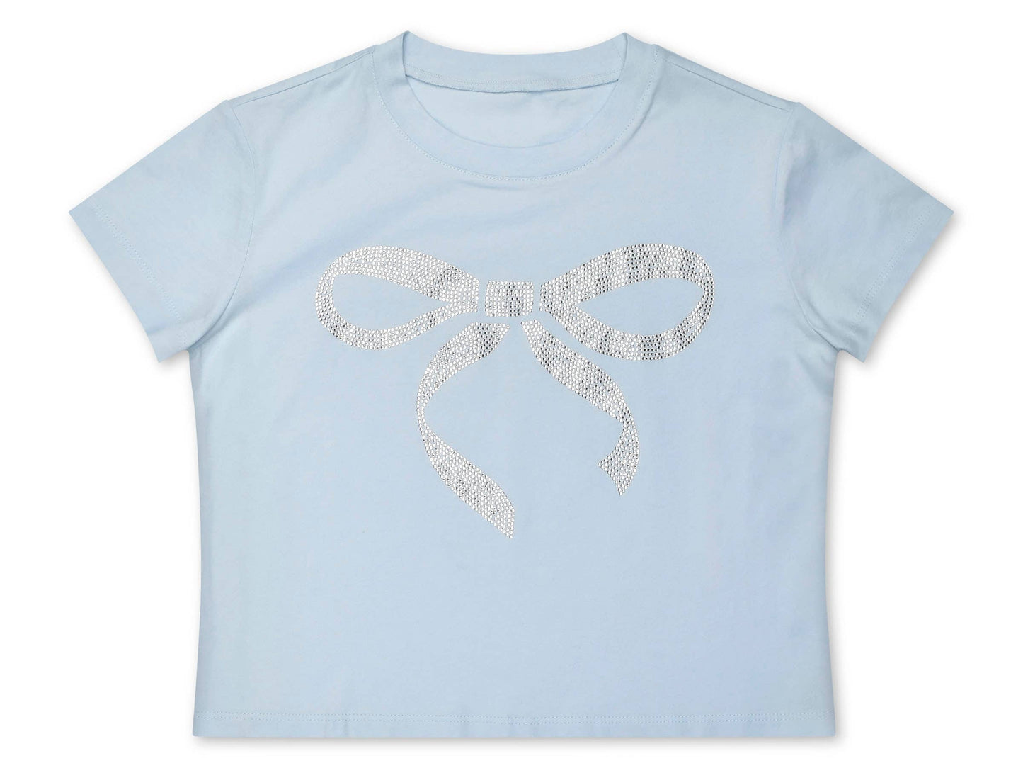 Rhinestone Bow T-Shirt (Youth Large (14))