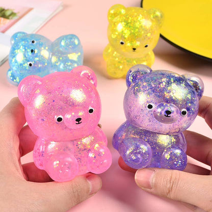 Cute Glitter  Bear Squishy Squeeze Toy Fidget Toy