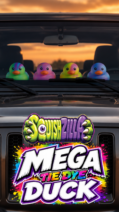 Fun Doh MEGA 5" Squishy Tie Dye Duck Toy Variety - 8/Display