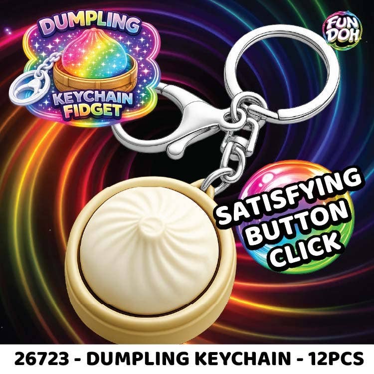 Fun Doh Dumpling Light-Up Click Fidget Keychain - 12/Display