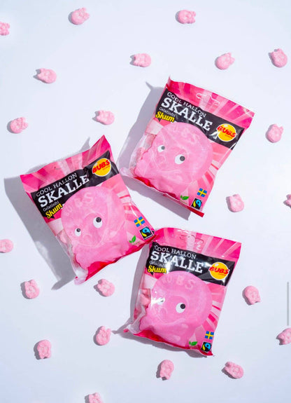 Swedish Candy Bubs Cool Rapsberry Foam Skulls
