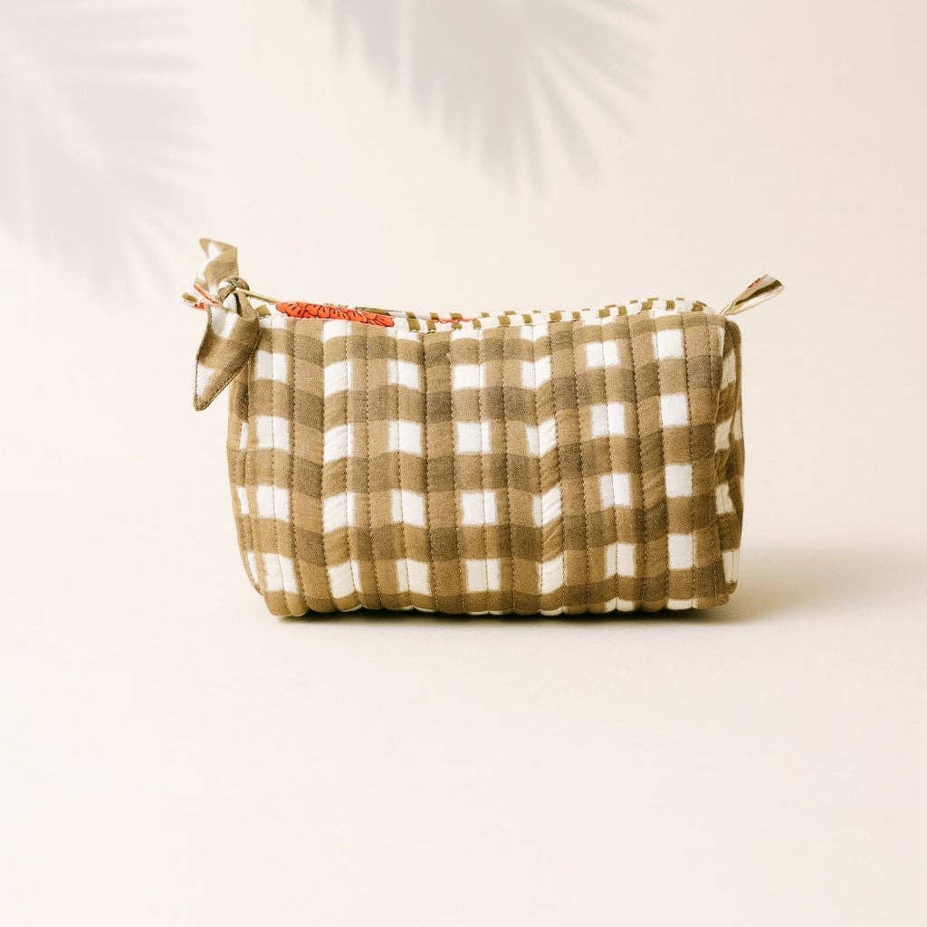 Small Painted Gingham Pouch