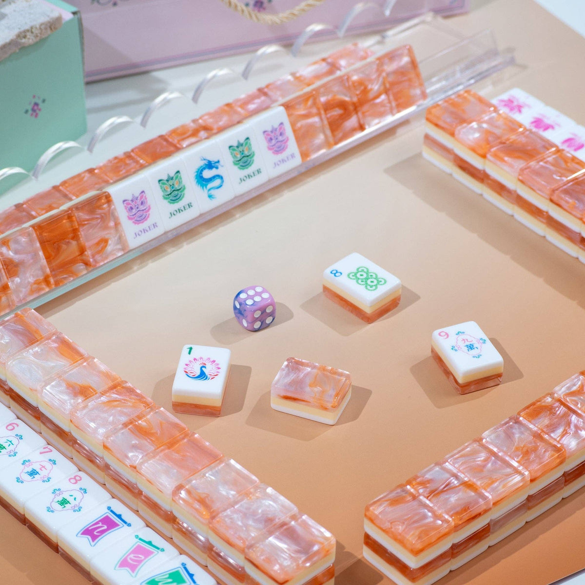 Garden Party Mahjong Set - Coral Glow 11-01