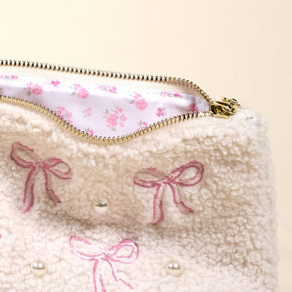 Teddy Pouch–Bows Pink