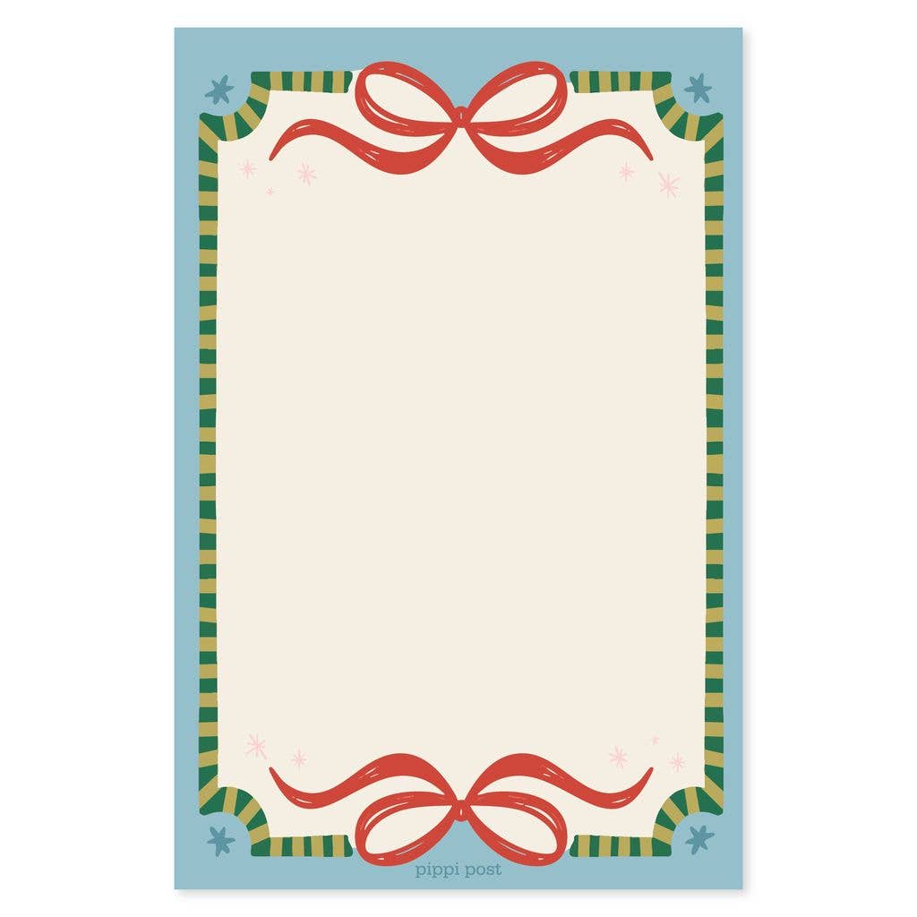 Christmas Coquette Bows 4x6 Notepad