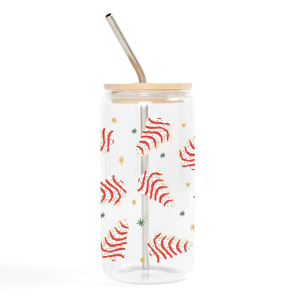 Christmas Tree Cakes Glass Can