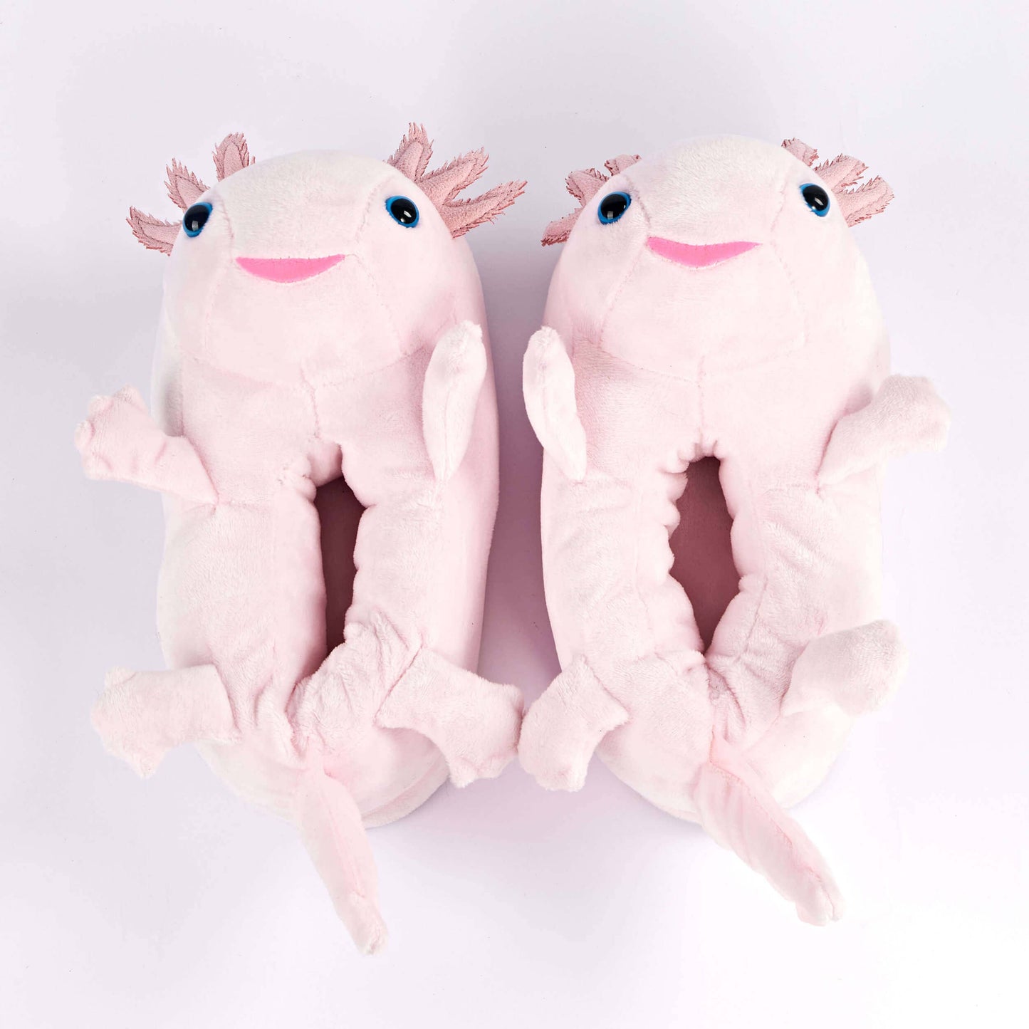 Lulu the Axolotl | Kid's Plush Animal Slippers with Grippers