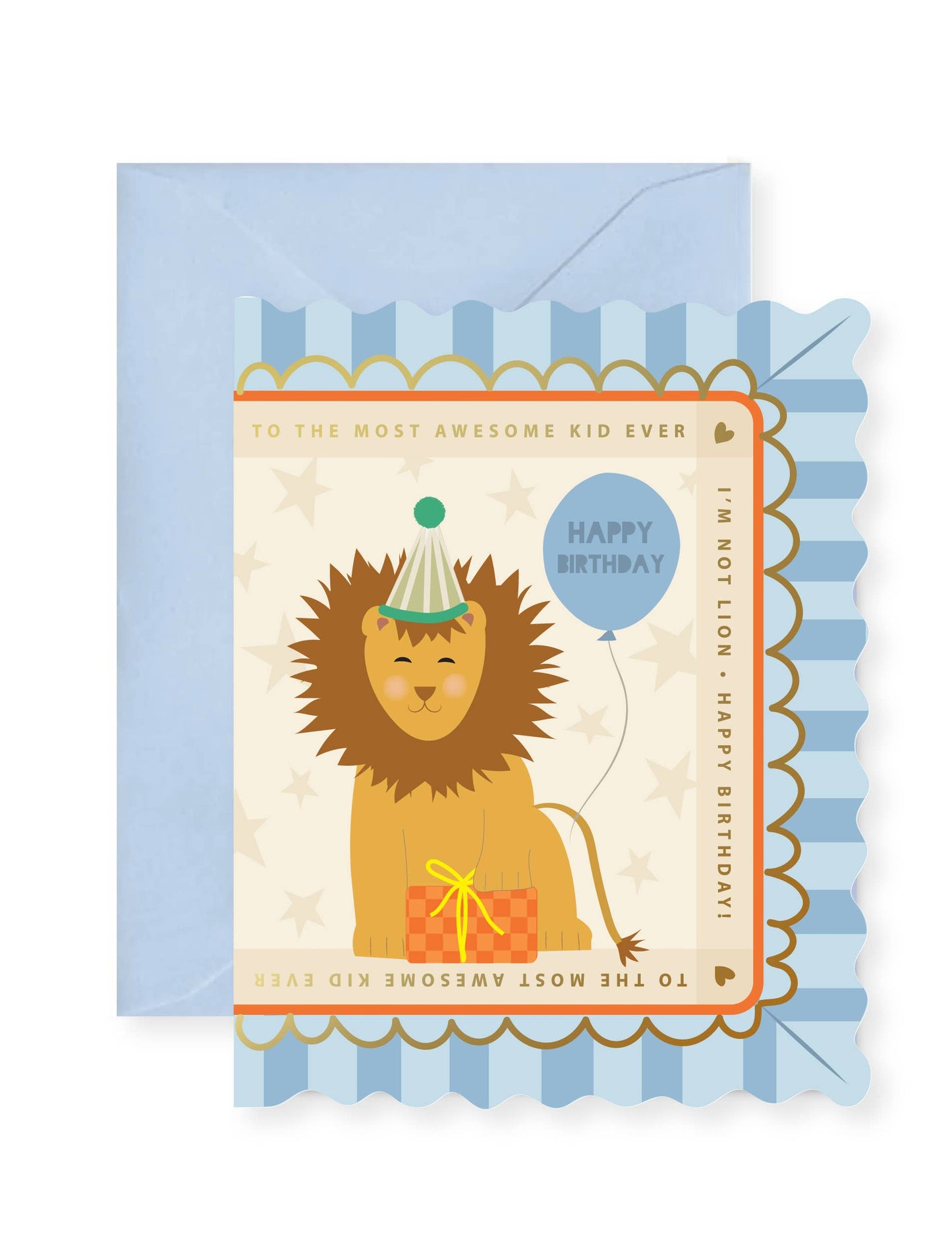 I'm Not Lion Birthday Scallop Greeting Card