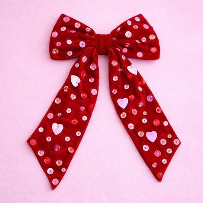 Crimson Crush Velvet Hair Bow