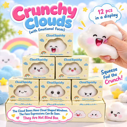 Crunchy Clouds (with Emotional Faces) ASMR Squishy