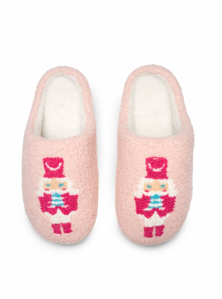 Indoor / Outdoor Slippers - Holiday - Nutcracker - Pink