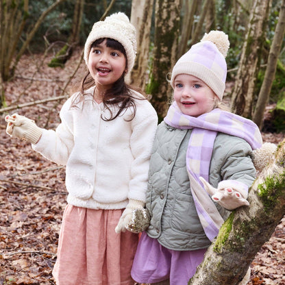 Gingham Knitted Gloves 3-6 Years