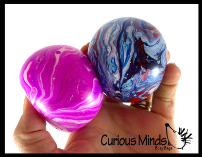 1 Marble Swirl Soft Doh Filled Stretch Ball - Ultra Squishy