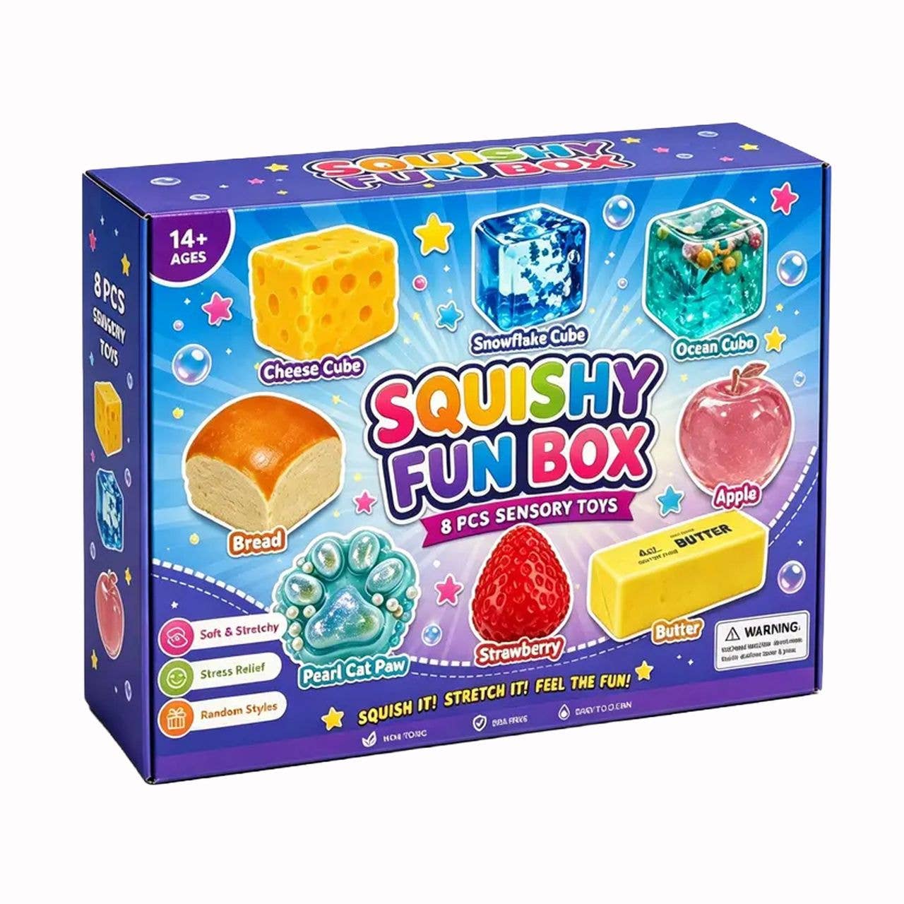 Squishy Fun Box – 8 Piece  Sensory Squishy Toy Set