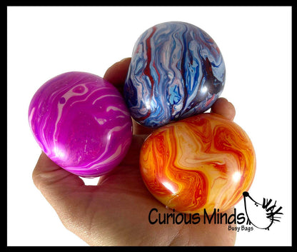 1 Marble Swirl Soft Doh Filled Stretch Ball - Ultra Squishy