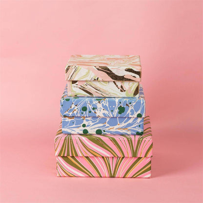 Abstract Brush Premium Gift Boxes (Set/3)(Pk/4) | Gift Wrap