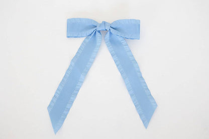 Ruffle Trim Hair Bow - Macaron Muse