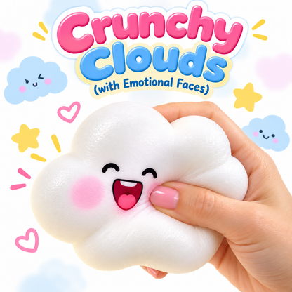 Crunchy Clouds (with Emotional Faces) ASMR Squishy