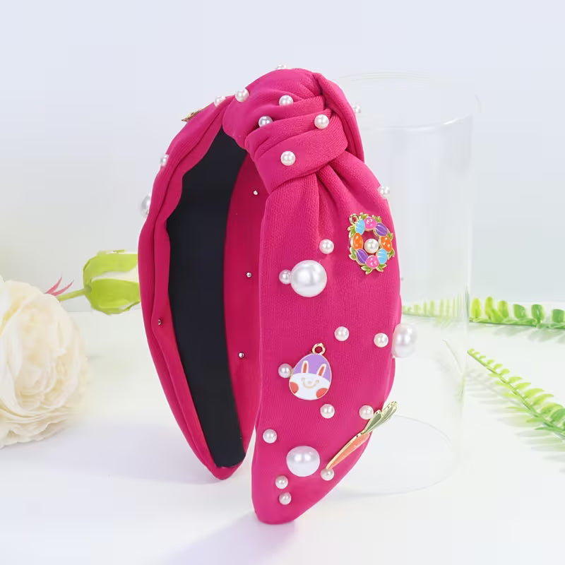 Egg Wreath Pearl Hot Pink