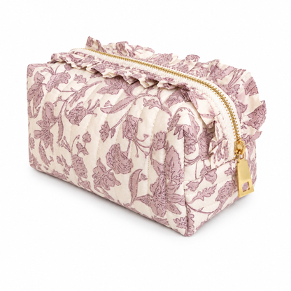 Ellison+Young French Toile Ruffle Cosmetic Case, Quilted Cotton