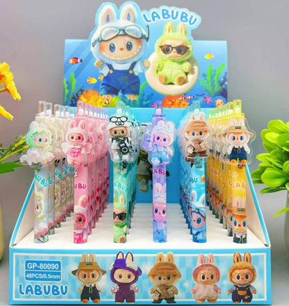 Labubu Cute monster black gel pen