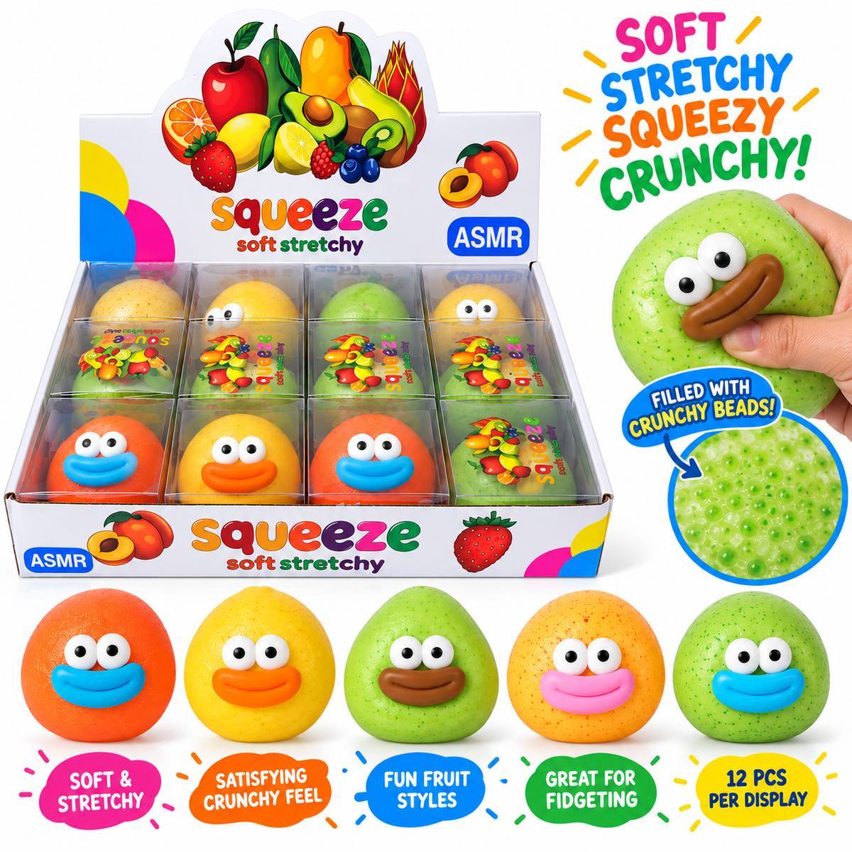 Crunchy Smiley Fruit Squishies