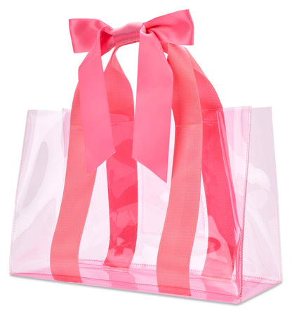 Pink Bow Clear Tote