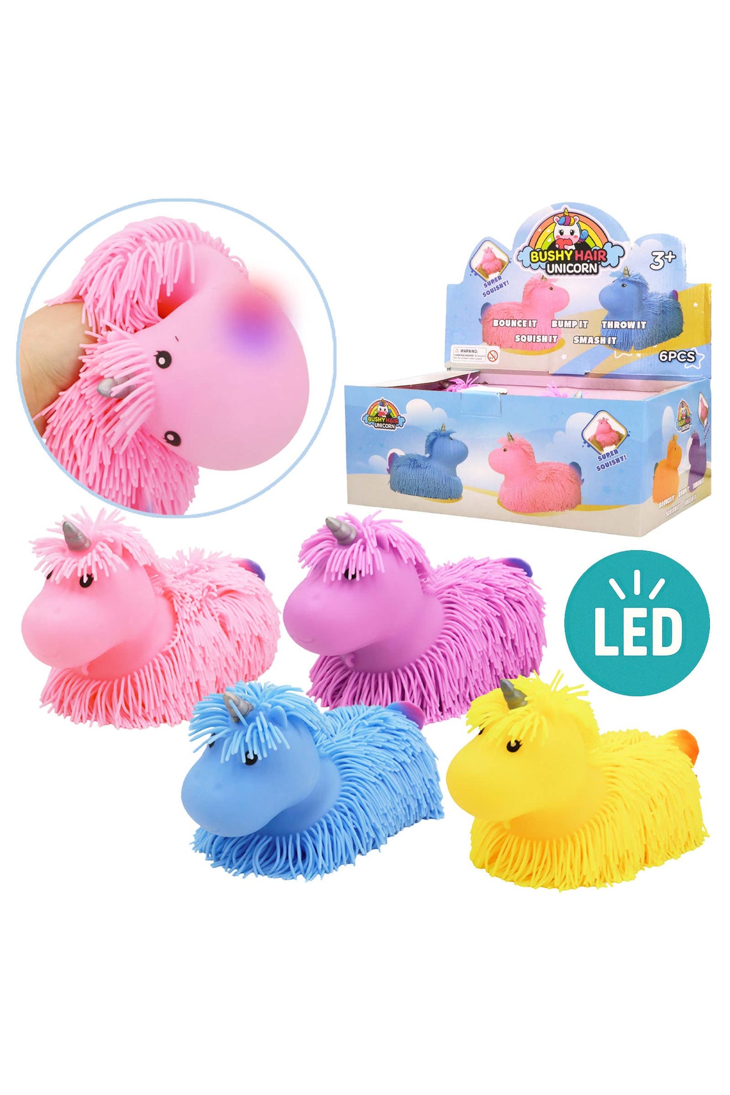 Jumbo Unicorn Light-Up Spiky Puffer Squishy