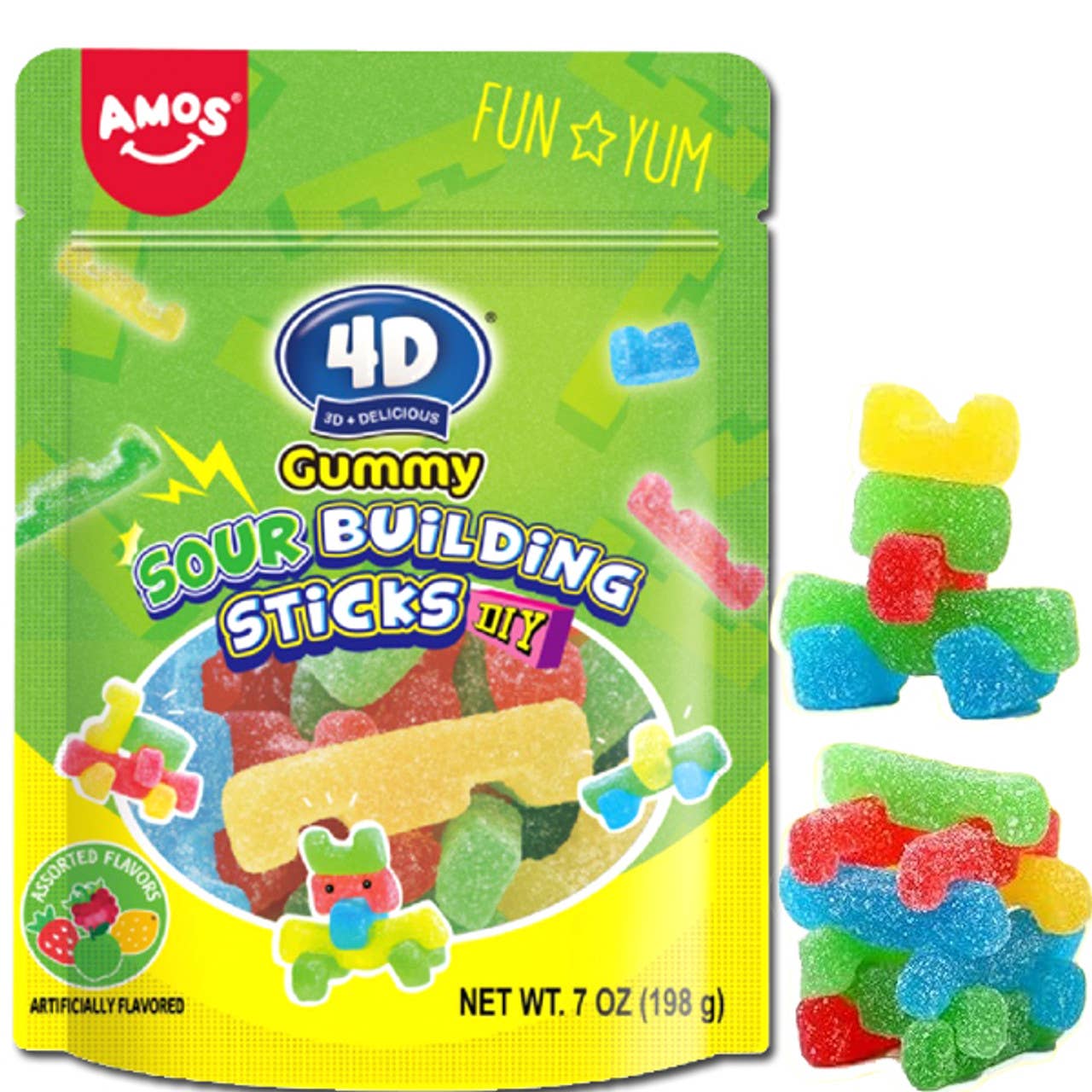 Amos 4D Gummy Sour Building Sticks