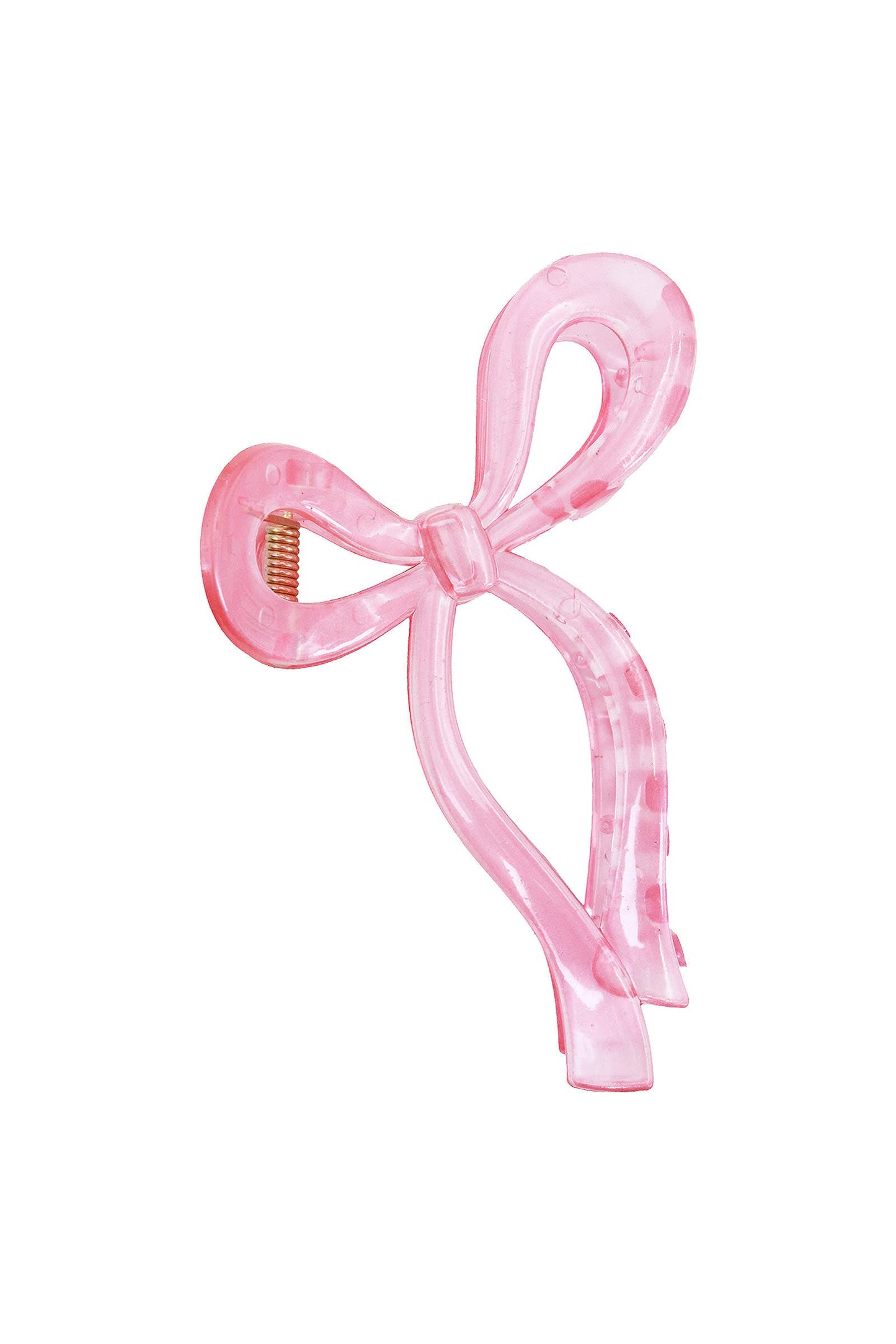 Pastel Jelly Clear Wavy Ribbon Bow Hair Claw
