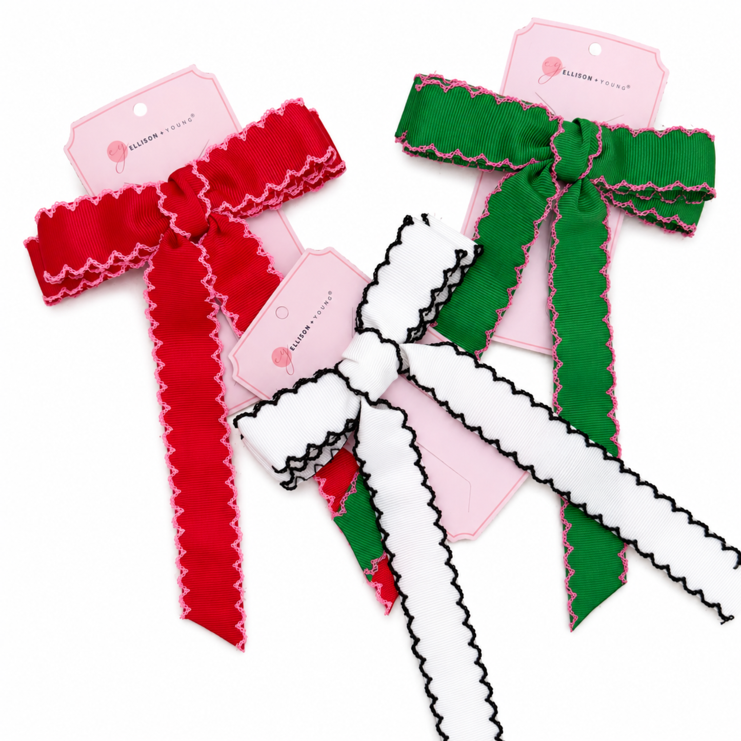 Scalloped Stitch Ribbon Bow Hair Clip – Playful Statement