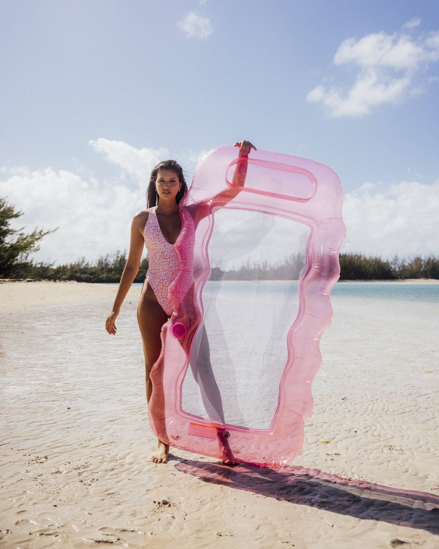 Clear Pink Mesh Lounger
