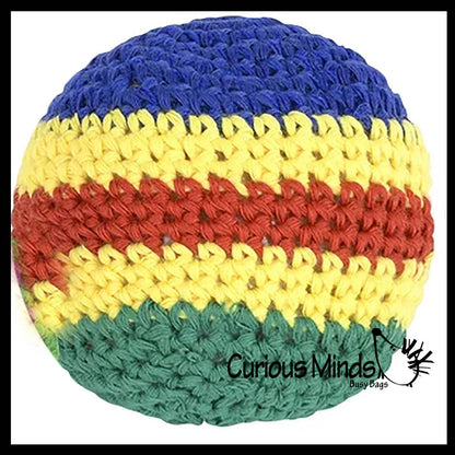 1 Knit Kick Balls - Sack Footbag Game Balls -Crunchy Sensory