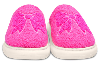 Pink Cozy Bows Slippers (Large (7-9))