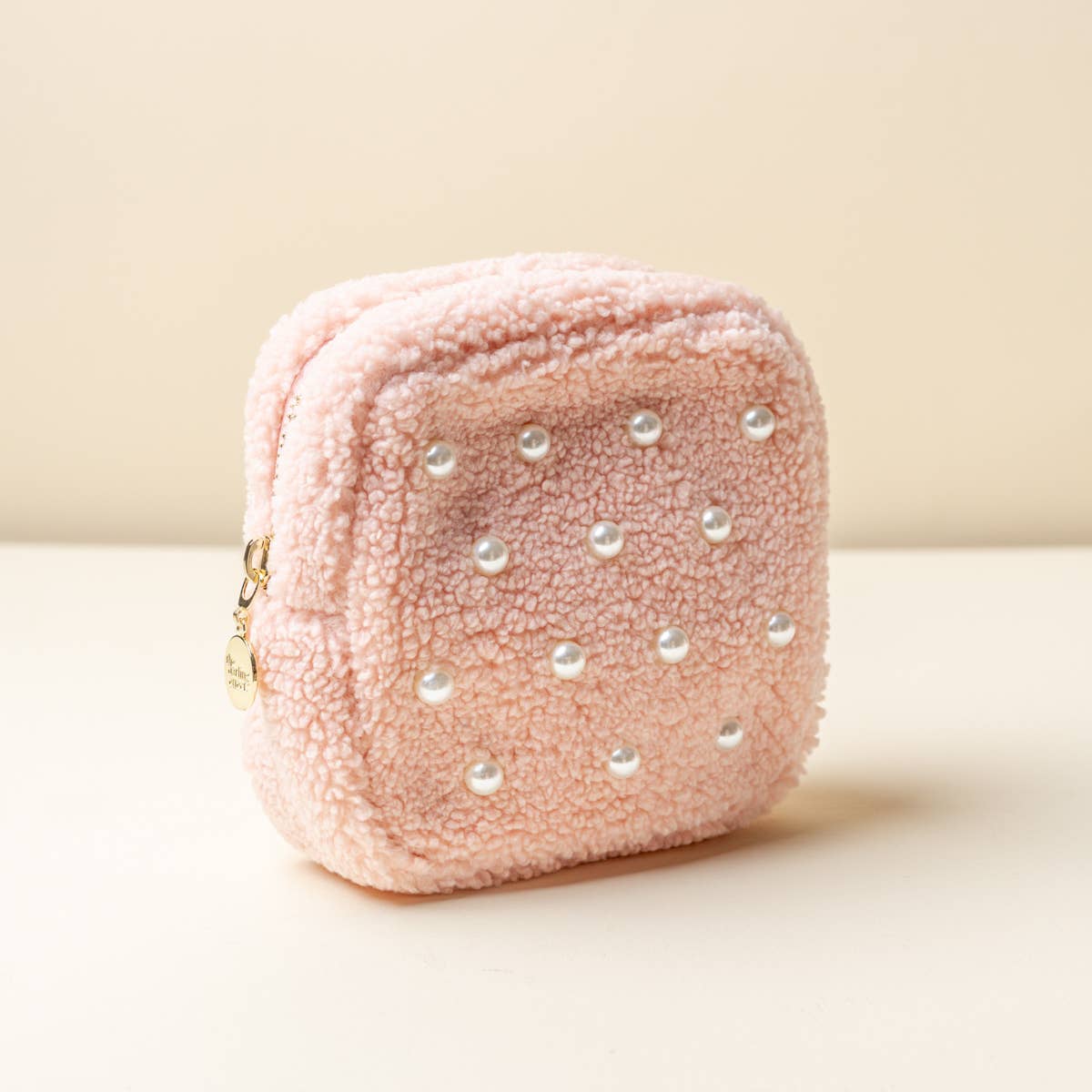 Teddy Pouch–Square Pearl Blush