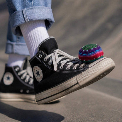 Knit Multicolor Hacky Sack Stress Ball Foot Sack Crochet - Guatemala / Mexico